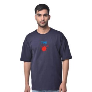 Time-Bomb-Navy-Blue-oversize-Tshirt-Front